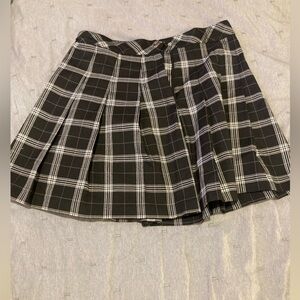 Black and White Plaid Skirt